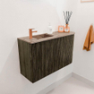 Mondiaz JOYA-DLUX 71.6cm toiletmeubel - ronding rechts kleur Shadow - Wastafel FAYE positie Links 1 kraangat kleur Arena. SW1424822