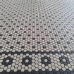 The Mosaic Factory London Carrelage hexagonal 2.3x2.3x0.6cm pour le sol pour l'intérieur et l'extérieur résistant au gel porcelaine non verni 4 fleurs par pièce Blanc/noir SW258556