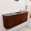 Mondiaz JOYA-DLUX 103.2cm toiletmeubel - ronding links en rechts kleur Ruby - Wastafel FAYE positie Midden 1 kraangat kleur Sombra. SW1425713