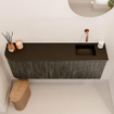 Mondiaz JOYA 111.6cm toiletmeubel - ronding links kleur Shadow - Wastafel FAYE positie Rechts Zonder kraangat kleur Urban. SW1421537