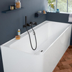 Villeroy & Boch Collaro baignoire d''angle semi-indépendante - 180x80cm - rectangulaire angle droit trop-plein chrome Acrylique Blanc Brillant SW354291