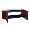 Mondiaz JOYA-DLUX Meuble de salle de bains 101,6cm - arrondi gauche couleur Ruby - Vasque FAYE position Droite 1 trou de robinet couleur Glace SW1423568