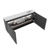 MONDIAZ TURE-DLUX meuble de toilettes 120cm Dark Grey. EDEN lavabo Opalo position droite. Avec 1 trou de robinet. SW1104314