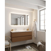 MONDIAZ VICA Ensemble de meuble salle de bain - 120cm - 2 tiroirs - lavabo Denia double 2 trous de robinet - céramique - rustique SW411194