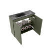 MONDIAZ TURE-DLUX Meuble toilette - 60cm - Army - EDEN - vasque Lava - position gauche - sans trou de robinet SW1103685