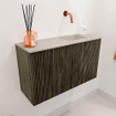 Mondiaz JOYA-DLUX 70cm toiletmeubel - kleur Shadow - Wastafel FAYE positie Rechts Zonder kraangat kleur Opalo. SW1422895