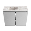 MONDIAZ TURE-DLUX meuble WC 60 cm Plata. Lavabo EDEN Glace position gauche. Avec 1 trou de robinet. SW1103444