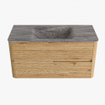 Mondiaz CIRO-DLUX Badkamermeubelset - 100x45x50cm - Solid surface wastafel Oza - 1 wasbak Midden - zonder kraangaten - 2 lades - Oak SW1531099