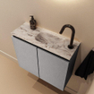 MONDIAZ TURE-DLUX 60cm toiletmeubel Plata. EDEN wastafel Glace positie rechts. Met 1 kraangat. SW1103431