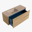 Mondiaz CIRO-DLUX Badkamermeubelset - 120x45x50cm - Solid surface wastafel Saba - 1 wasbak Links - zonder kraangaten - 2 lades - Oak SW1531187