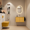 MONDIAZ TURE-DLUX Meuble de toilette 80cm Ocher. Lavabo EDEN Glace position centrale. Sans trou de robinet. SW1103439