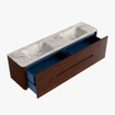 Mondiaz CIRO-DLUX Meuble de salle de bains - 180x45x50cm - plan-vasque solid surface Frappe - 2 vasques Double - sans trous de robinet - 4 tiroirs - Ruby SW1531543