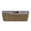 Mondiaz JOYA-DLUX Meuble de salle de bains 113.2cm - arrondis gauche et droite couleur Dusk - Vasque FAYE position Milieu Sans trou de robinet couleur Sombra. SW1426183