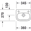 Duravit D-code fontein 36x27cm kraangat rechts met overloop wit 0296237