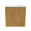Mondiaz JOYA 40cm toiletmeubel - kleur Oak - Wastafel FAYE positie Links 1 kraangat kleur Talc. SW1421089