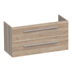 Saniclass EX Small WastafelOnderkast - 100x39x50cm - 2 softclose lades - zonder greep - 1 sifonuitsparing - MFC - legno calore SW30754