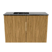 Mondiaz JOYA-DLUX 60cm toiletmeubel - kleur Oak - Wastafel FAYE positie Links 1 kraangat kleur Lava. SW1422051