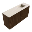 Mondiaz JOYA-DLUX 80cm toiletmeubel - kleur Walnut - Wastafel FAYE positie Rechts 1 kraangat kleur Meli. SW1424420