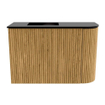 Mondiaz JOYA 61.6cm toiletmeubel - ronding rechts kleur Oak - Wastafel FAYE positie Links Zonder kraangat kleur Urban. SW1421215