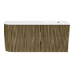Mondiaz JOYA Meuble de salle de bains 91,6cm - arrondi gauche couleur Dusk - Vasque FAYE position Droite 1 trou de robinet couleur Talc. SW1421640