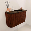 Mondiaz JOYA 61.6cm toiletmeubel - ronding links kleur Ruby - Wastafel FAYE positie Rechts 1 kraangat kleur Urban. SW1421869