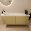 MONDIAZ TURE-DLUX Meuble toilette - 120cm - Oro - EDEN - vasque Ostra - position gauche - 1 trou de robinet SW1105214