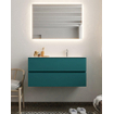 Mondiaz VICA Ensemble de meuble de salle de bain - 100cm - meuble sous-vasque smag - 2 tiroirs - lavabo cloud droite - 1 trou de robinet - version XL 60cm haut SW1090236