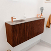 Mondiaz JOYA-DLUX 101.6cm meuble de toilette - arrondi droit couleur Ruby - Vasque FAYE position Gauche 1 trou de robinet couleur Saba. SW1425622