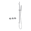 Fortifura Nebbio Ensemble combiné bain - mitigeur thermostatique - barre coulissante avec coude mural intégré - flexible de douche métallique - douchette à main barre - Remplissage-vidage de baignoire - chrome SW1238016