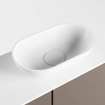 Mondiaz Fowy Toiletmeubel - 60x50x23cm - smoke mat - 1 kraangat - wasbak rechts - 2 deuren - solid surface - blad MDF - wasbak: wit SW761237