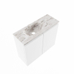 MONDIAZ TURE-DLUX Meuble de toilettes 60 cm Talc. Lavabo EDEN Glace position gauche. Avec 1 trou de robinet. SW1103119