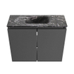 MONDIAZ TURE-DLUX Meuble toilette - 60cm - Dark Grey - EDEN - vasque Lava - position centrale - sans trou de robinet SW1103742