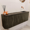 Mondiaz JOYA-DLUX 111.6cm toiletmeubel - ronding links kleur Shadow - Wastafel FAYE positie Rechts Zonder kraangat kleur Lava. SW1422889