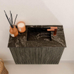 Mondiaz JOYA-DLUX 50cm toiletmeubel - kleur Shadow - Wastafel FAYE positie Rechts 1 kraangat kleur Lava. SW1422823