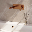 BRAUER Copper Edition Wastafelmengkraan inbouw - rechte uitloop links - hendel middel dik - inclusief inbouwdeel - afdekplaat - model E 1 - PVD - geborsteld koper SW374468