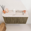 Mondiaz JOYA-DLUX 71.6cm toiletmeubel - ronding links kleur Dusk - Wastafel FAYE positie Rechts 1 kraangat kleur Nata. SW1425921