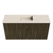 Mondiaz JOYA-DLUX 80cm meuble de salle de bains - couleur Shadow - Vasque FAYE position Milieu 1 trou de robinet couleur Meli. SW1424874