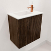 Mondiaz JOYA 40cm toiletmeubel - kleur Walnut - Wastafel FAYE positie Links 1 kraangat kleur Talc. SW1244465