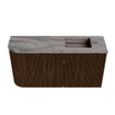 Mondiaz JOYA-DLUX Meuble de salle de bains - 81,6cm - arrondi gauche couleur Walnut - Vasque FAYE position droite sans trou de robinet couleur Sombra SW1424791