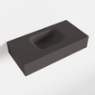 MONDIAZ LEX Lavabo à poser - 60x30x12cm - 0 trous de robinet - cuve au centre - Solid Surface darkgrey mat SW476528