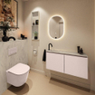 MONDIAZ TURE-DLUX Meuble toilette - 100cm - Rosee - EDEN - vasque Opalo - position gauche - 1 trou de robinet SW1104518