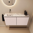 MONDIAZ TURE-DLUX 100cm toiletmeubel Rosee. EDEN wastafel Glace positie links. Zonder kraangat. SW1103474