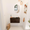 Mondiaz JOYA 80cm meuble de salle de bains - couleur Walnut - Vasque FAYE position Droite 1 trou de robinet couleur Urban. SW1421314