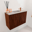 Mondiaz JOYA-DLUX 60cm meuble de salle de bains - couleur Ruby - Vasque FAYE position Milieu 1 trou de robinet couleur Glace. SW1423523