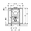 Geberit GIS module WC suspendu H90 L60-95cm Omega réservoir encastré 12cm SW1211470