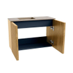 Mondiaz JOYA-DLUX 60cm meuble de salle de bains - couleur Oak - Vasque FAYE position Gauche Sans trou de robinet couleur Arena. SW1423846