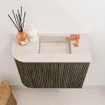 Mondiaz JOYA-DLUX 51.6cm toiletmeubel - ronding links kleur Shadow - Wastafel FAYE positie Rechts 1 kraangat kleur Meli. SW1424895