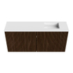Mondiaz JOYA 90cm meuble de toilette - couleur Walnut - Vasque FAYE position Droite Sans trou de robinet couleur Talc SW1421275