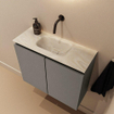 MONDIAZ TURE-DLUX Meuble toilette - 60cm - Smoke - EDEN - vasque Ostra - position centrale - sans trou de robinet SW1105122