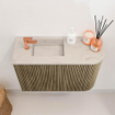 Mondiaz JOYA-DLUX 61.6cm toiletmeubel - ronding rechts kleur Dusk - Wastafel FAYE positie Links 1 kraangat kleur Opalo. SW1423353